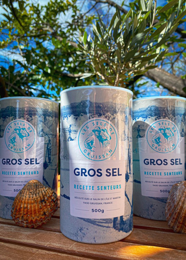 Gruissan – 100% přírodní mořská HRUBÁ sůl -Kartonový obal- 500g - Obrázek 2