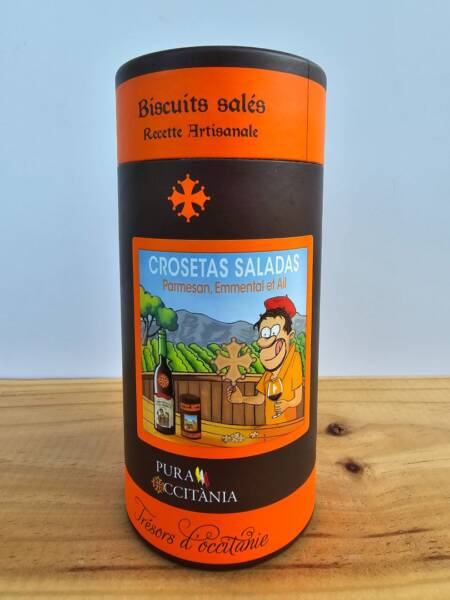 Slané sušenky Crosetas Saladas s Parmazánem, Ementálem a česnekem - 125 g