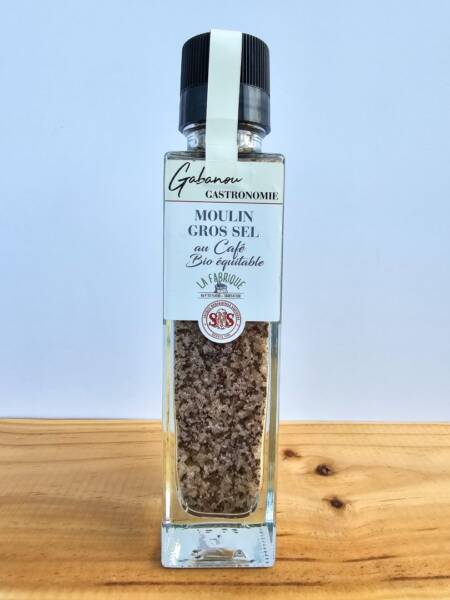 Gruissan – 100% přírodní mořská sůl s příměsí KÁVY -Mlýnek- 250g