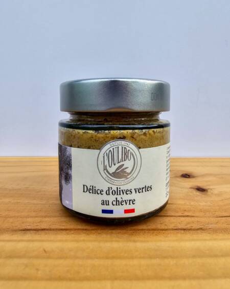 Olivová tapenáda z delikátních zelených oliv a s kozím sýrem - 100g