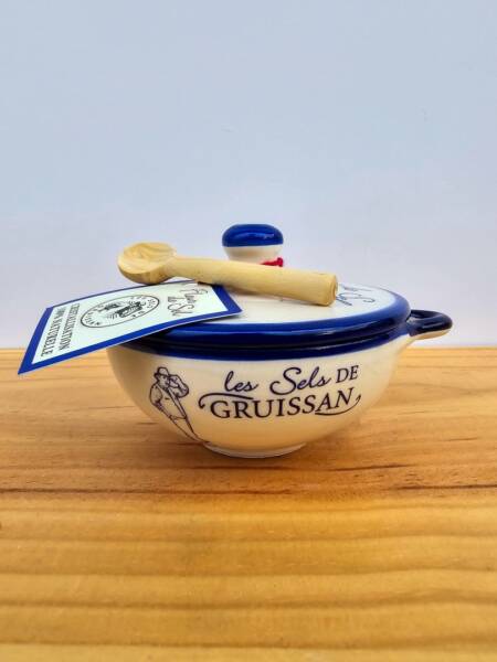Gruissan – 100% přírodní mořská sůl - Keramické balení s dřevěnou lžičkou - 70g