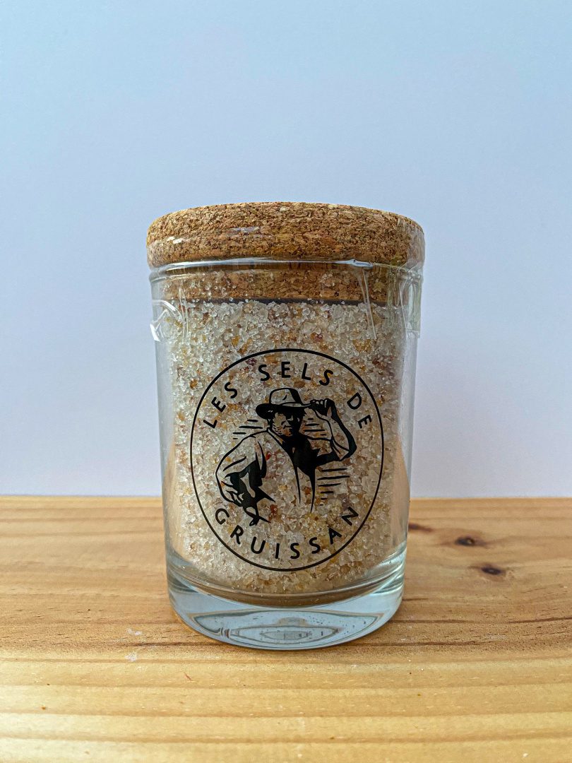 Gruissan - 100% přírodní mořská sůl s příměsí ŠALOTKY -Skleněná nádoba- 250g