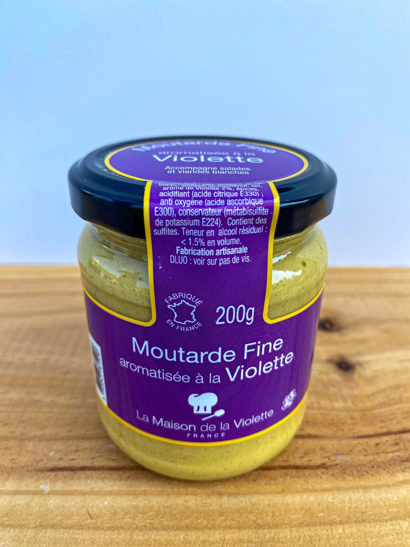 Starofrancouzská jemná hořčice s příchutí fialek – 200g