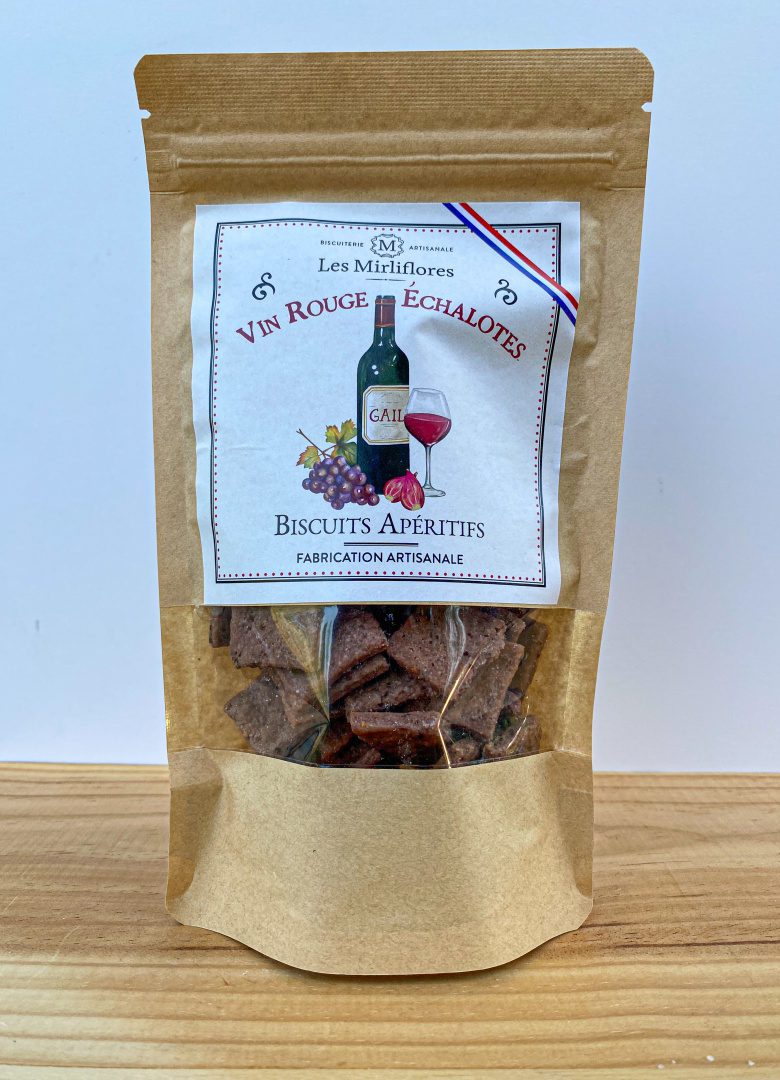 Aperitiv sušenky s červeným vínem a šalotkou Les Mirliflores - 120 g