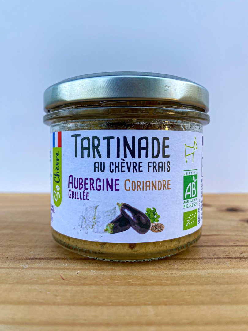 Farmářská pomazánka z čerstvého kozího sýru, grilovaného lilku a koriandru - 90 g