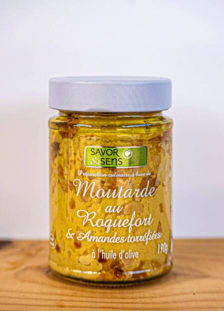 Hořčice Roquefort a pražené mandle -190g