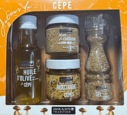 Dárková sada Autour du Cépe - čtyři francouzské speciality s pravými hřiby