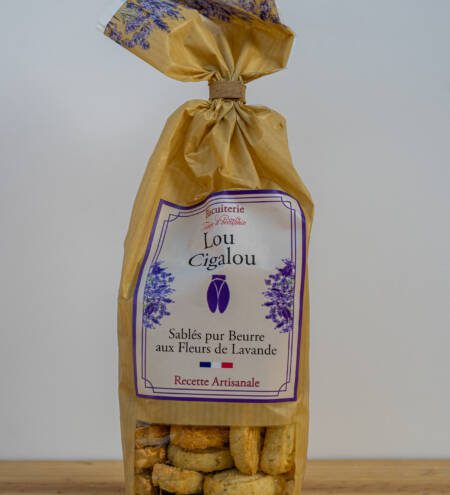 Lou Cigalou máslové sušenky s aromatickými květy levandule - 130g