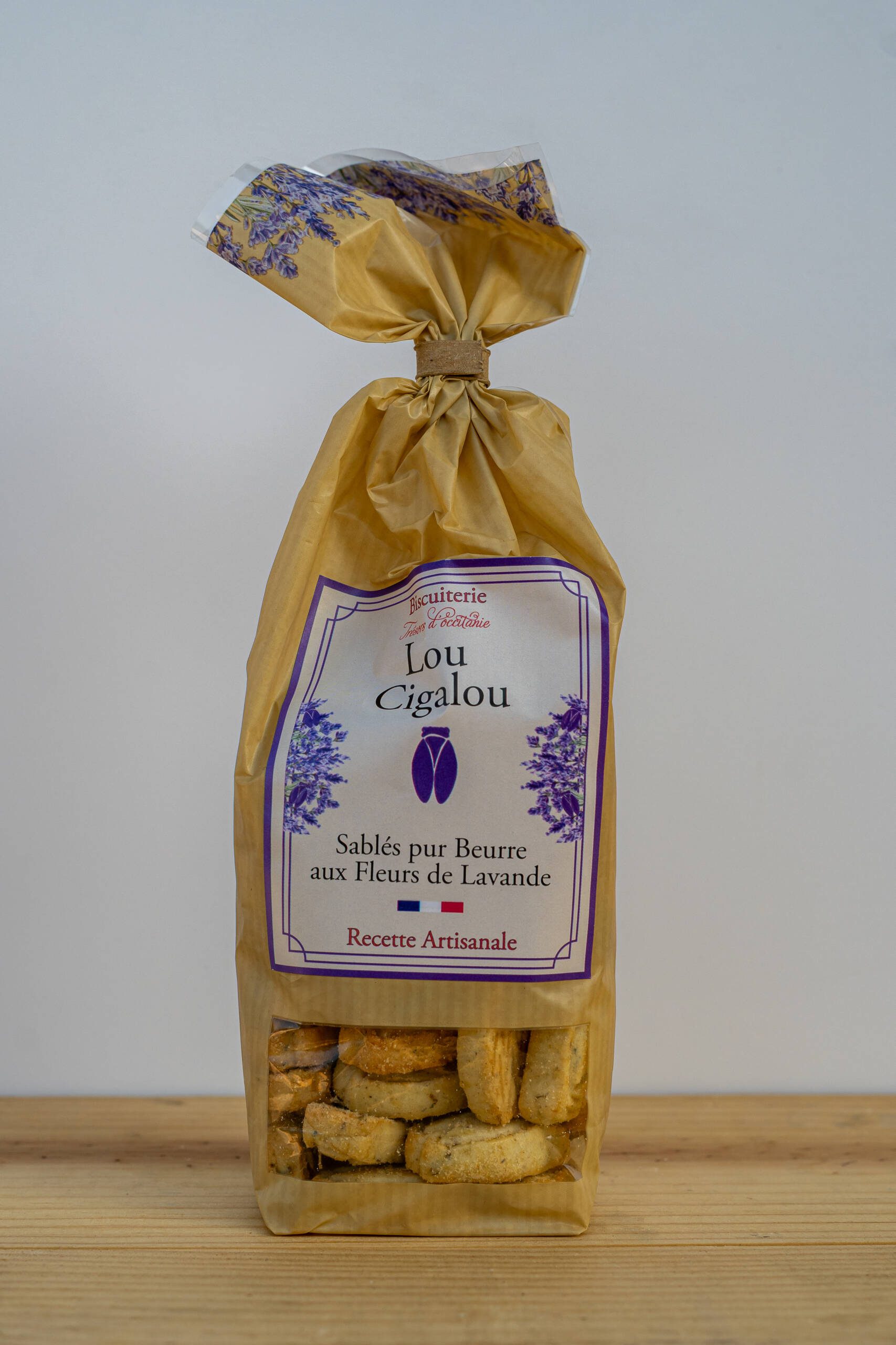Lou Cigalou máslové sušenky s aromatickými květy levandule - 130g