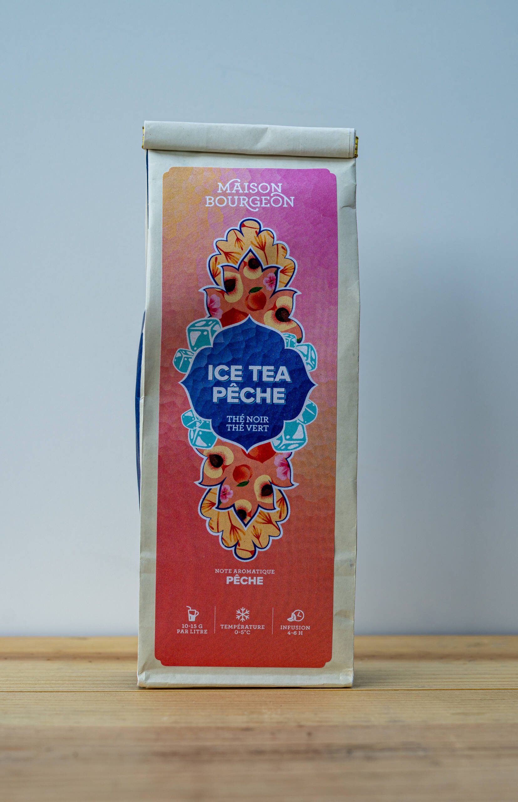 Ice Tea Pêche – ledový čaj s broskví, Maison Bourgeon - 100g