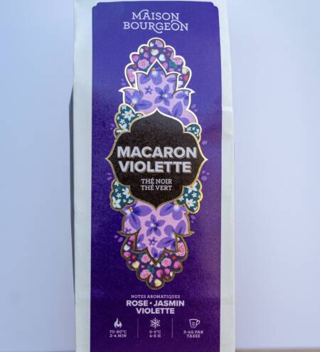 Macaron Violette – květinový černý a zelený čaj, Maison Bourgeon - 100g