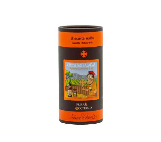 Slané sušenky Crosetas Saladas s Parmazánem, Ementálem a česnekem - 125 g