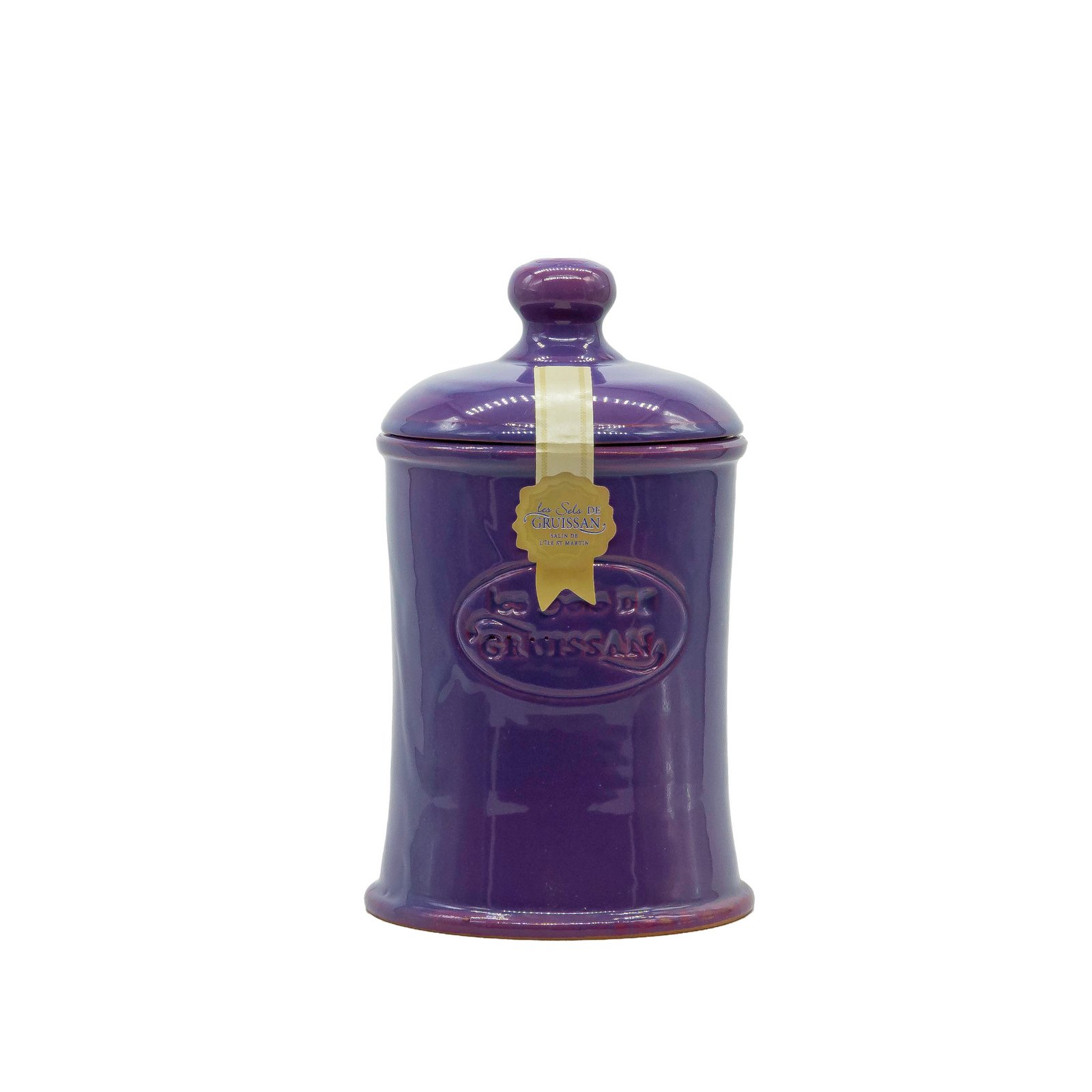 Gruissan - 100% přírodní mořská sůl s příměsí BYLIN (tymián, vavřín) -Keramická váza- 500g