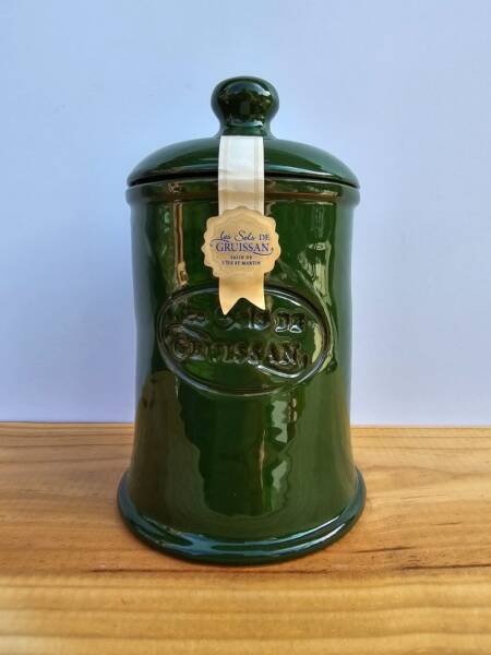 Gruissan - 100% přírodní mořská sůl s příměsí BYLIN (rozmarýn, fenykl) -Keramická váza- 500g