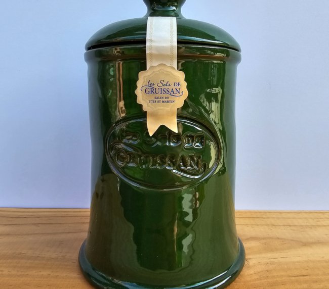 Gruissan - 100% přírodní mořská sůl s příměsí BYLIN (rozmarýn, fenykl) -Keramická váza- 500g