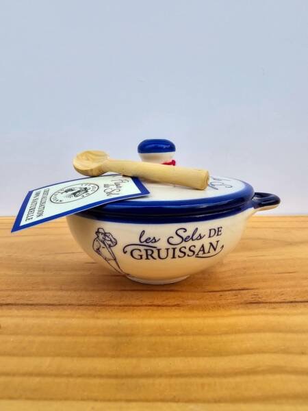 Gruissan – 100% přírodní mořská sůl - Keramické balení s dřevěnou lžičkou - 70g