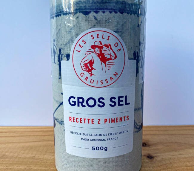 Gruissan – 100% přírodní mořská hrubá sůl -s pikantním a sladkým paprikovým pepřem- 500g
