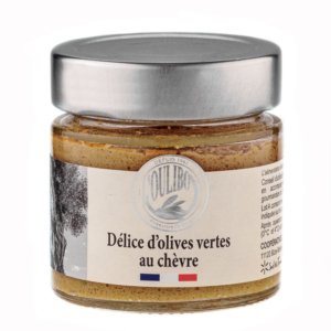 Olivová tapenáda z delikátních zelených oliv a s kozím sýrem - 100g