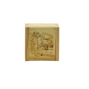 Gruissan – 100% přírodní mořská sůl- SOLNÝ KVĚT v DŘEVĚNÉ KRABIČCE -125g