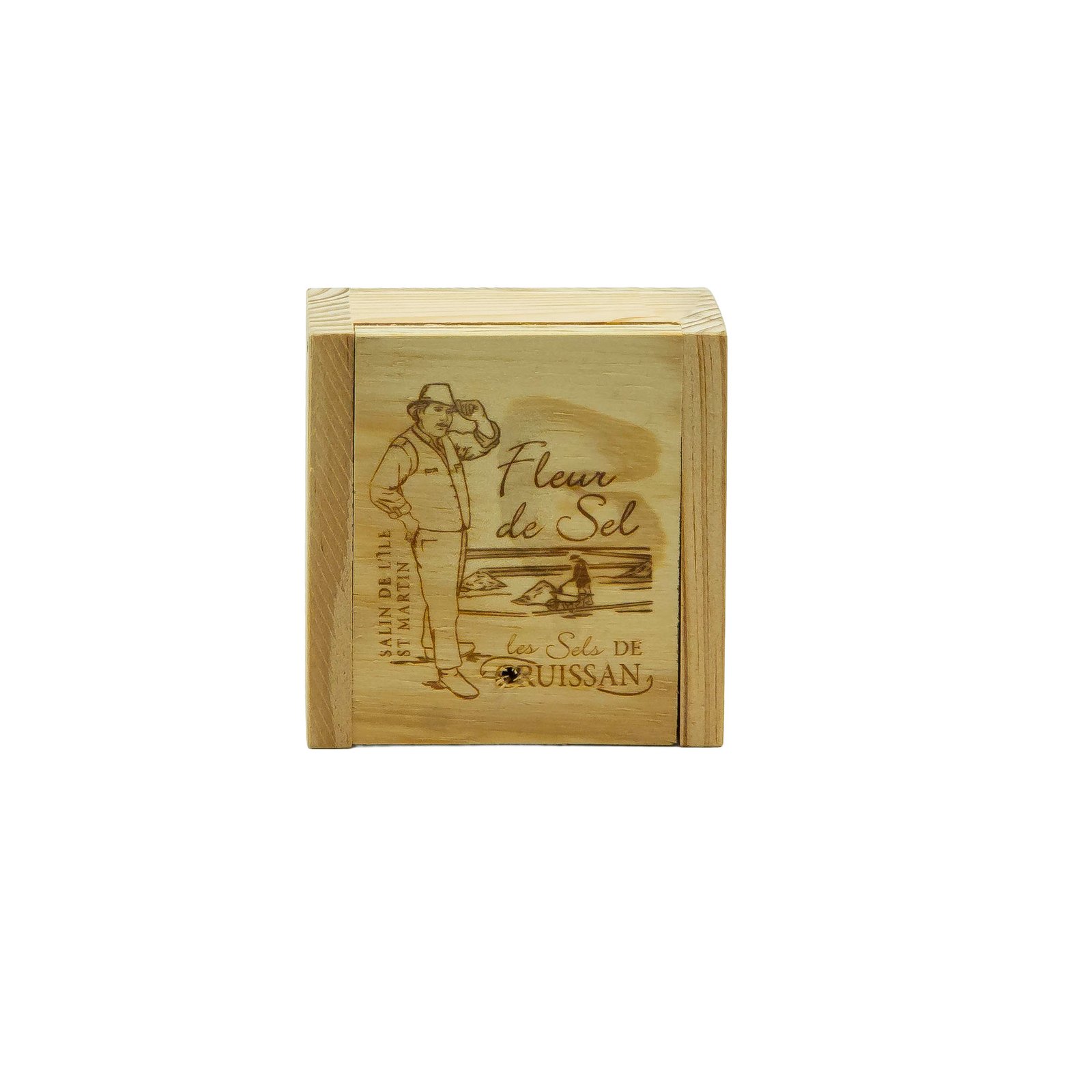 Gruissan – 100% přírodní mořská sůl- SOLNÝ KVĚT v DŘEVĚNÉ KRABIČCE -125g