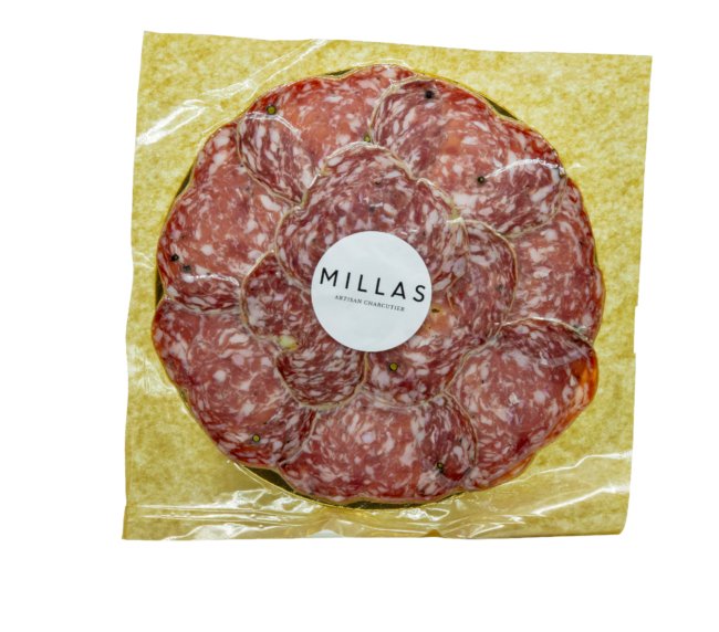 Farmářský salám Millas VEPŘOVO-PEPŘOVÁ růžice - 200g