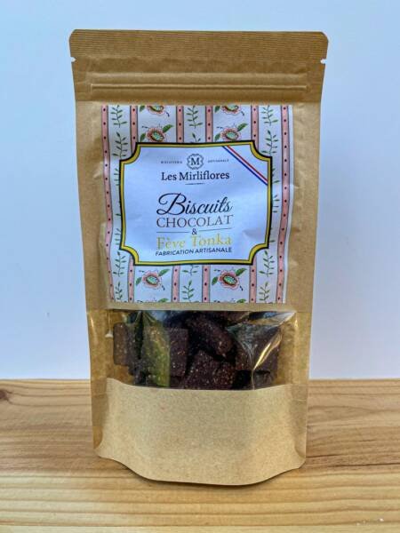 Řemeslné sušenky s kakaem, tonkovými boby a mandlemi Les Mirliflores - 120 g