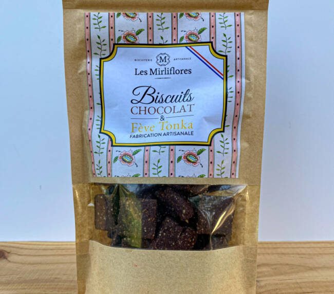 Řemeslné sušenky s kakaem, tonkovými boby a mandlemi Les Mirliflores - 120 g