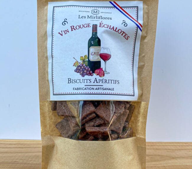Aperitiv sušenky s červeným vínem a šalotkou Les Mirliflores - 120 g