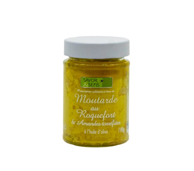 Hořčice Roquefort a pražené mandle -190g