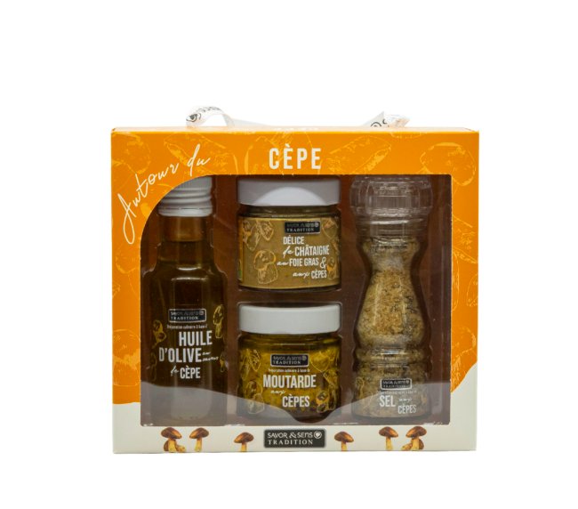 Dárková sada Autour du Cépe - čtyři francouzské speciality s pravými hřiby