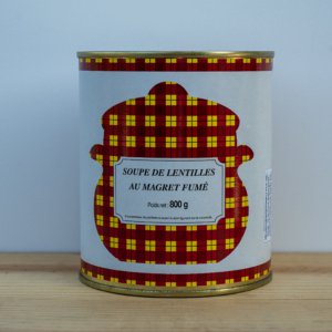 Polévka z čočky s uzeným kachním prsíčkem – 800g