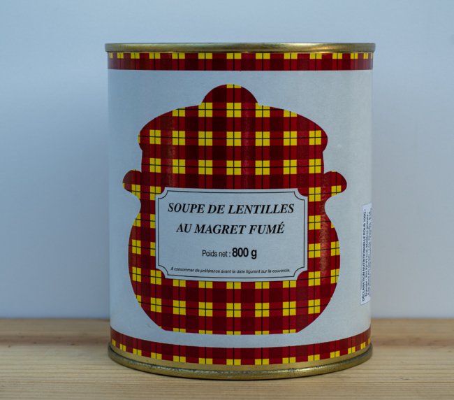 Polévka z čočky s uzeným kachním prsíčkem – 800g