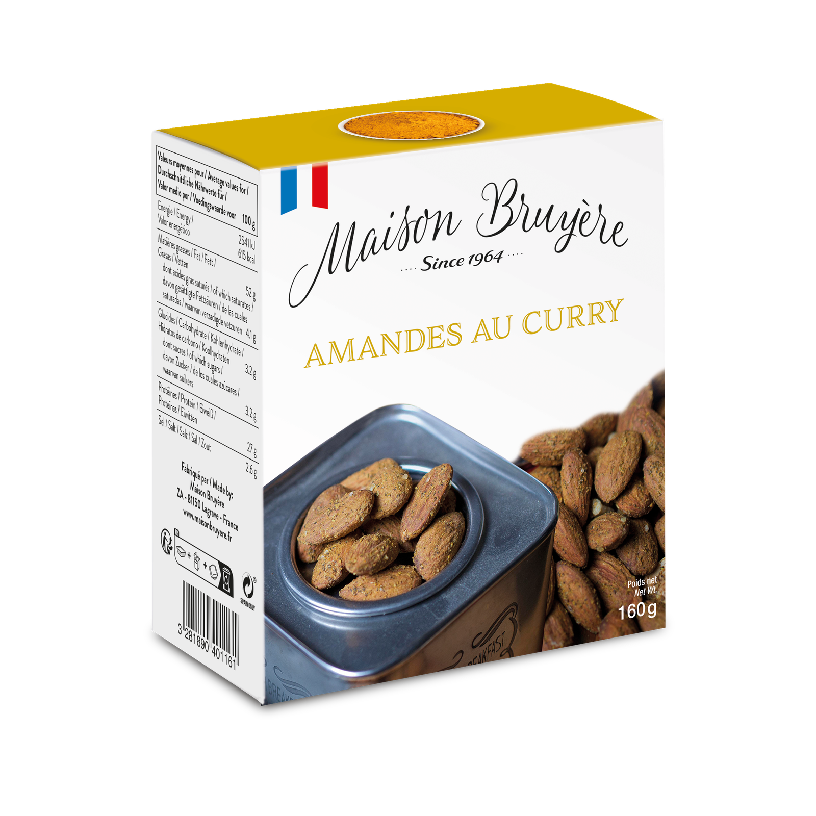 Křupavé mandle s kari - 160g