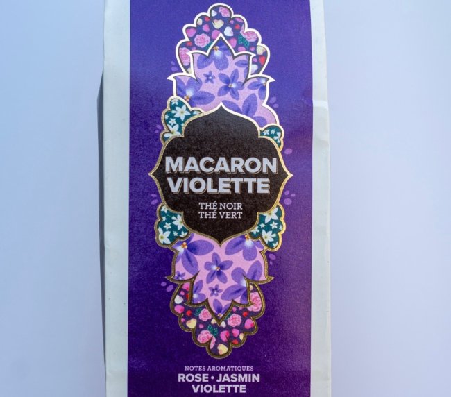 Macaron Violette – květinový černý a zelený čaj, Maison Bourgeon - 100g