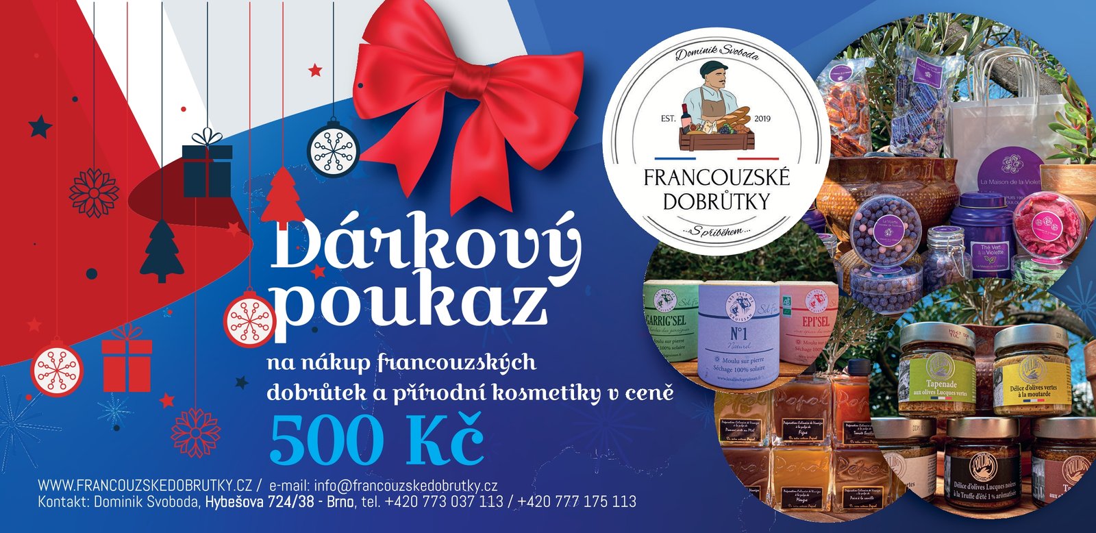 Vánoční dárkový poukaz v různých hodnotách