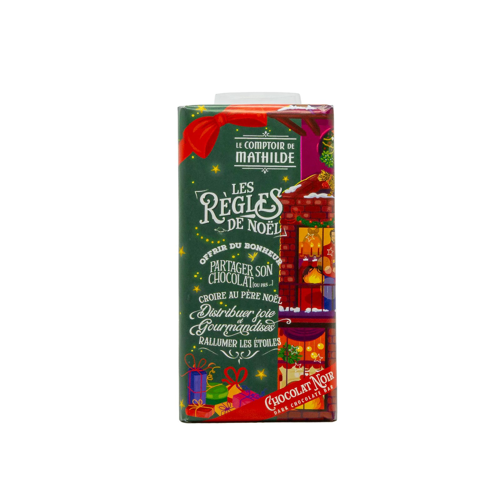 Hořká čokoláda Le Comptoir de Mathilde „Les Règles de Noël“ - 90g