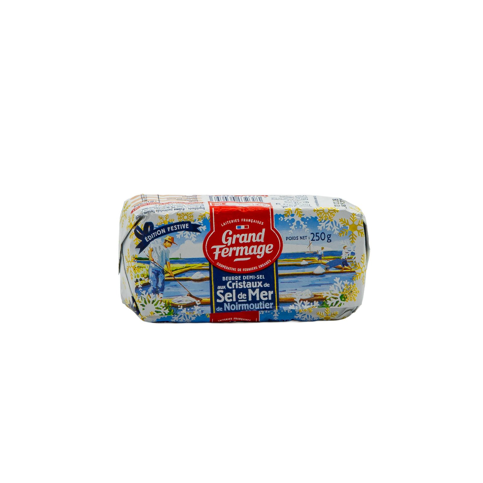 Tradiční francouzské poloslanné máslo Grand Fermage s mořskými krystalky soli - 250g